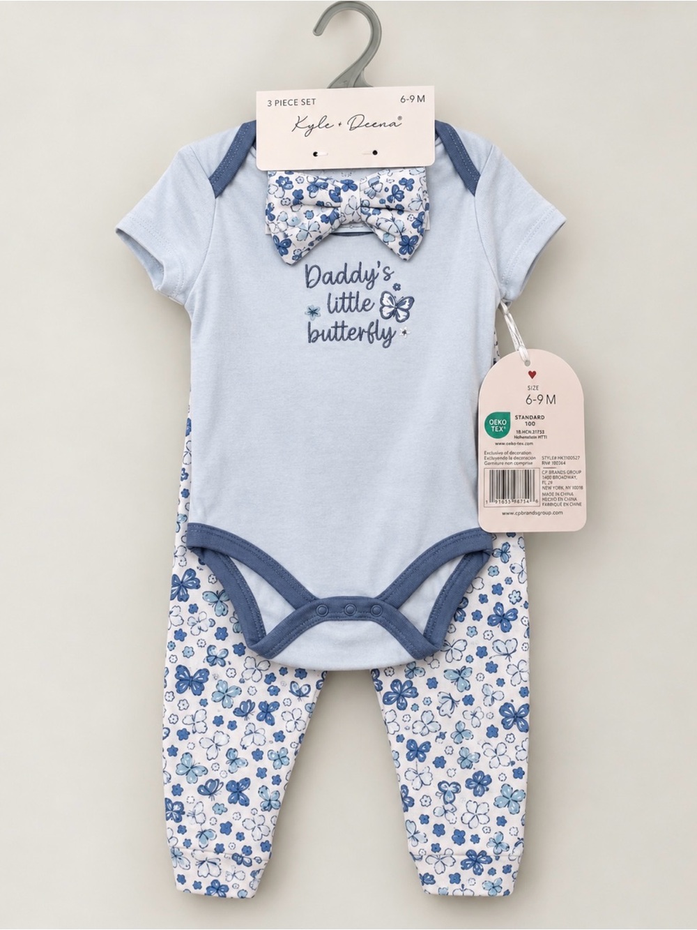 Kyle + Deena Light Blue Butterfly Bodysuit & Floral Legging Set